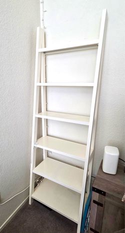 White Book Shelf: Ladder Style, 6 Shelves