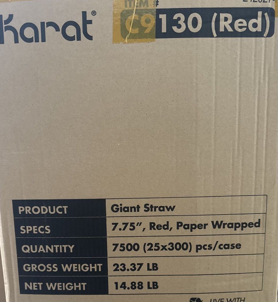 Red Straws Wrapped