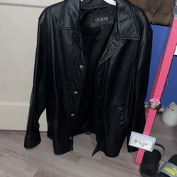 Mens Guess Leather Jacket 
