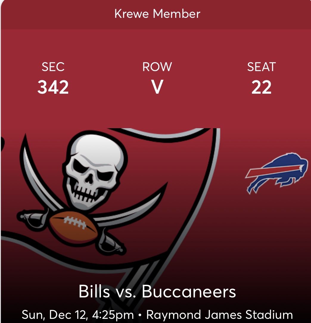 Buccaneers Vs. Bills 11/28/21 (SOLD OUT!!!)