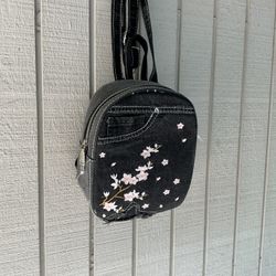Handmade  Recycled Denim Backpack With Cute Embroidered 