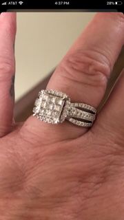 1 caret princess cut diamond wedding ring