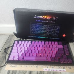 X4 QMK Wired Mechanical Keyboard, 75% Layout South-Facing Red Backlit, Side-Printed Double-Shot PBT Keycaps with Tactile Brown Mechanical Switch for W