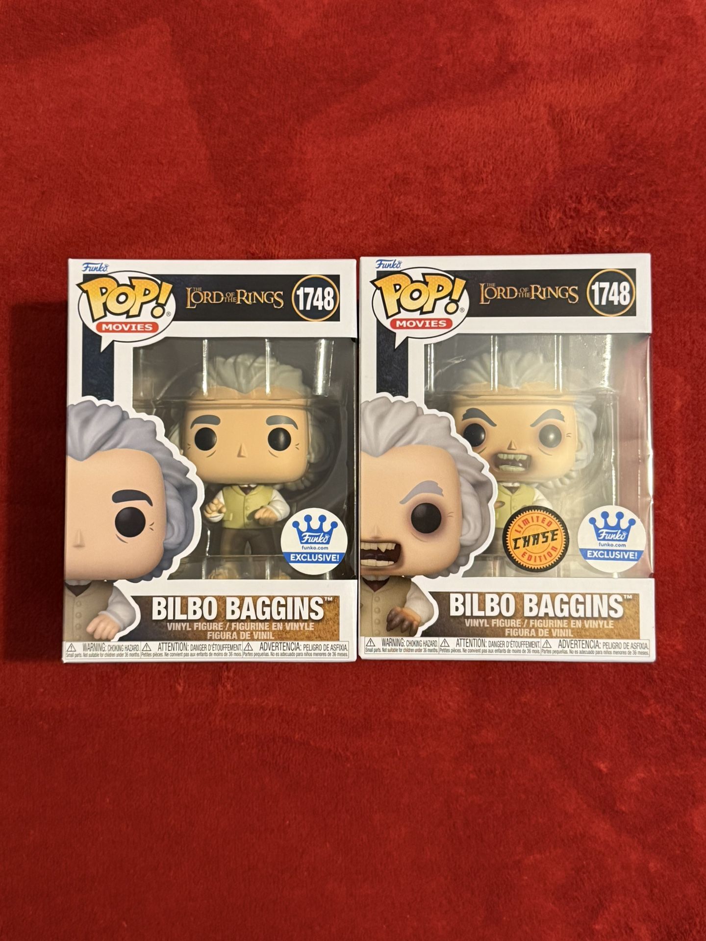 Funko Pop Movies The Lord of the Rings Bilbo Baggins #1748 CHASE & COMMON Bundle
