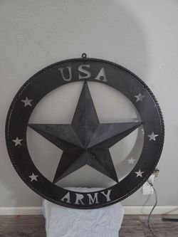 USA Army Metal Star Wall Decor