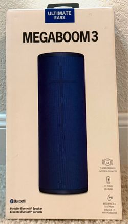 Ultimate Ears MEGABOOM 3 Portable Bluetooth Speaker Blue Amazing Sound Quality Brand New In Box