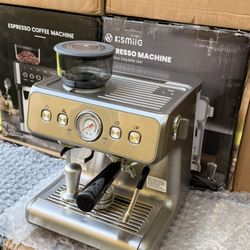 Espresso Machine with Grinder, 20 Bar Expresso Coffee Machines with Milk Frother, 58mm Expresso Machines for Home, Perfect for Cappuccino & Latte, Sta
