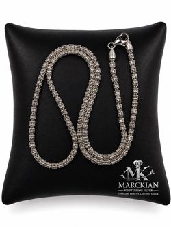 925 Sterling Silver triple Barrel Chain Men’s Necklace