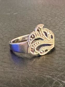 925 Sterling Silver Ring, Marcasite Stones, Size 6 1/2, 3 Grams