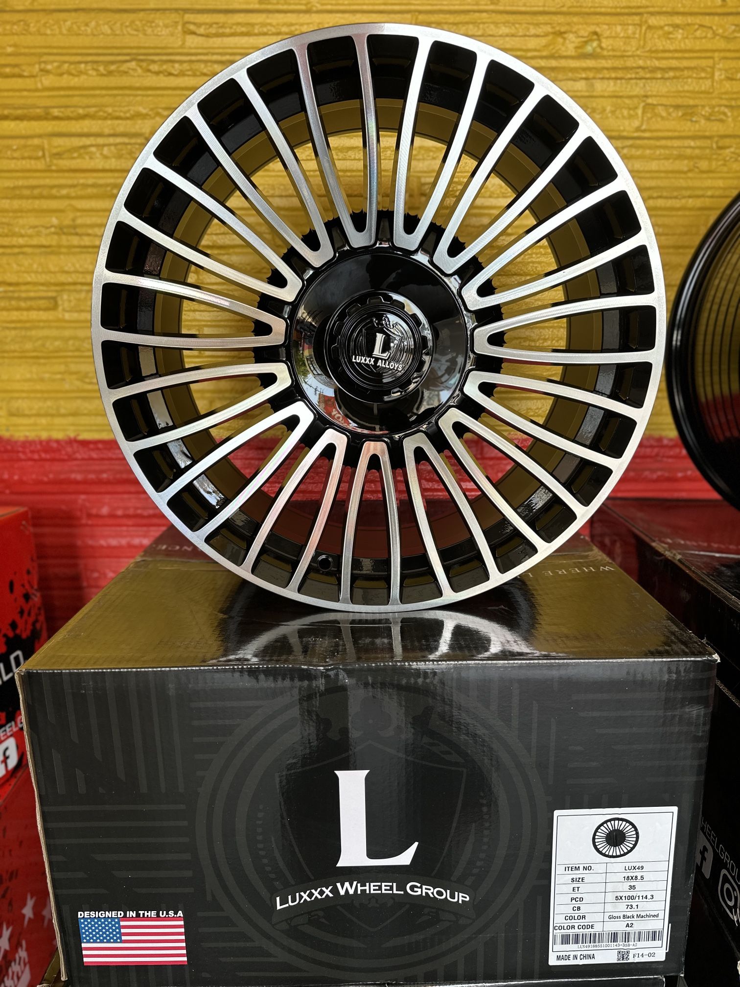 18” Wheels 5x100 / 5x114.3 Gloss Black Machine ..