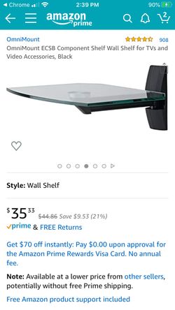 TV Accessory Wall Mount - ECS Single Shelf - New in Box $20