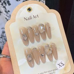 Hand made press on nail Size:S