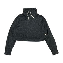 Vuori Halo Crop Funnel Neck Pullover Small S Gray Camo Hoodie Sweatshirt VW255