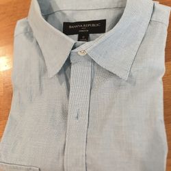 Mens Banana Republic S/S Blue Dress Shirt Size S
