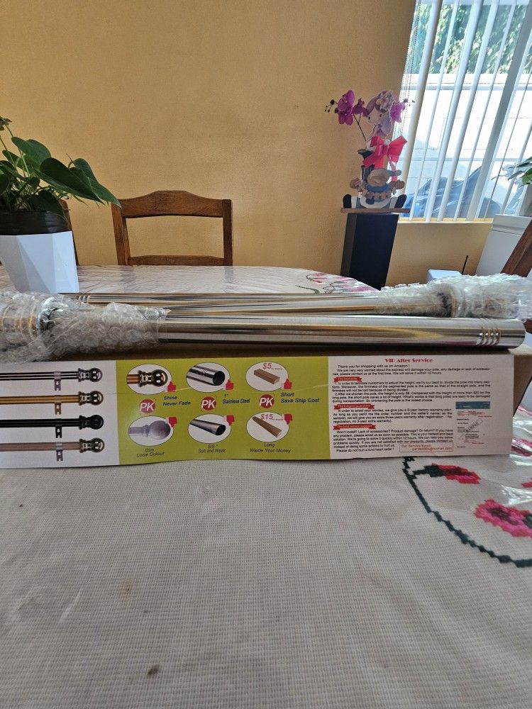 5ft stainless steel curtain rod