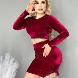 New Women's Velvet 2 Piece Set Size S/M
