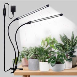 Grow Lights for Indoor Plants - 96 LED Full Spectrum Clip Plant Growing Light with 5-Level Dimmable,Auto On Off Timing 3 9 12Hrs Perfect for Indoor Gr