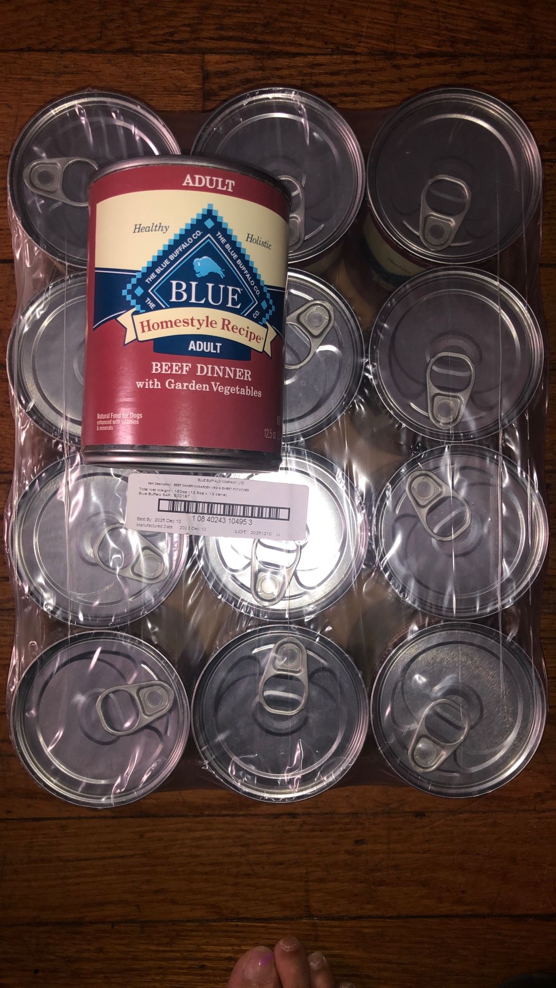 Blue Wet Dog Food Adult Beef Dinner Homestyle Recipe 12 Cans