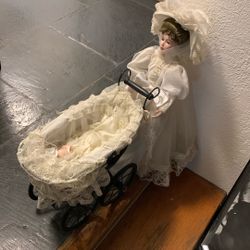 Doll With Carriage 