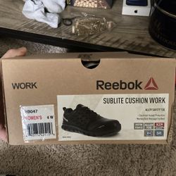 Women work shoes sizes are on the boxes 