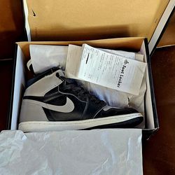 Nike Air Jordan Retro 1 Shadow 2018 Size 6.5 Authentic Basketball Grey Trainer