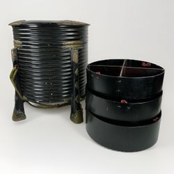 Antique Japanese Meiji Lacquer Box Hokkai Kaoike Shell Game W Tray Dividers