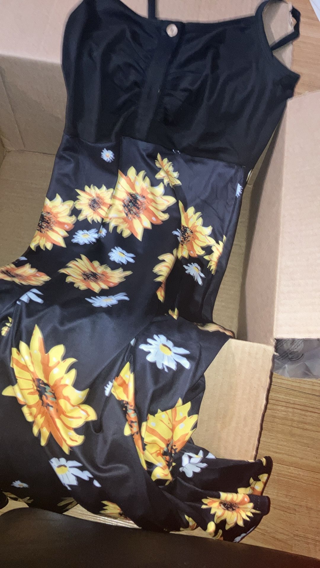 Black sunflower sundress Medium