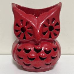 Ten Thousand Villages Enlightened Wisdom Red Owl Wall Pocket Sconce From Nepal