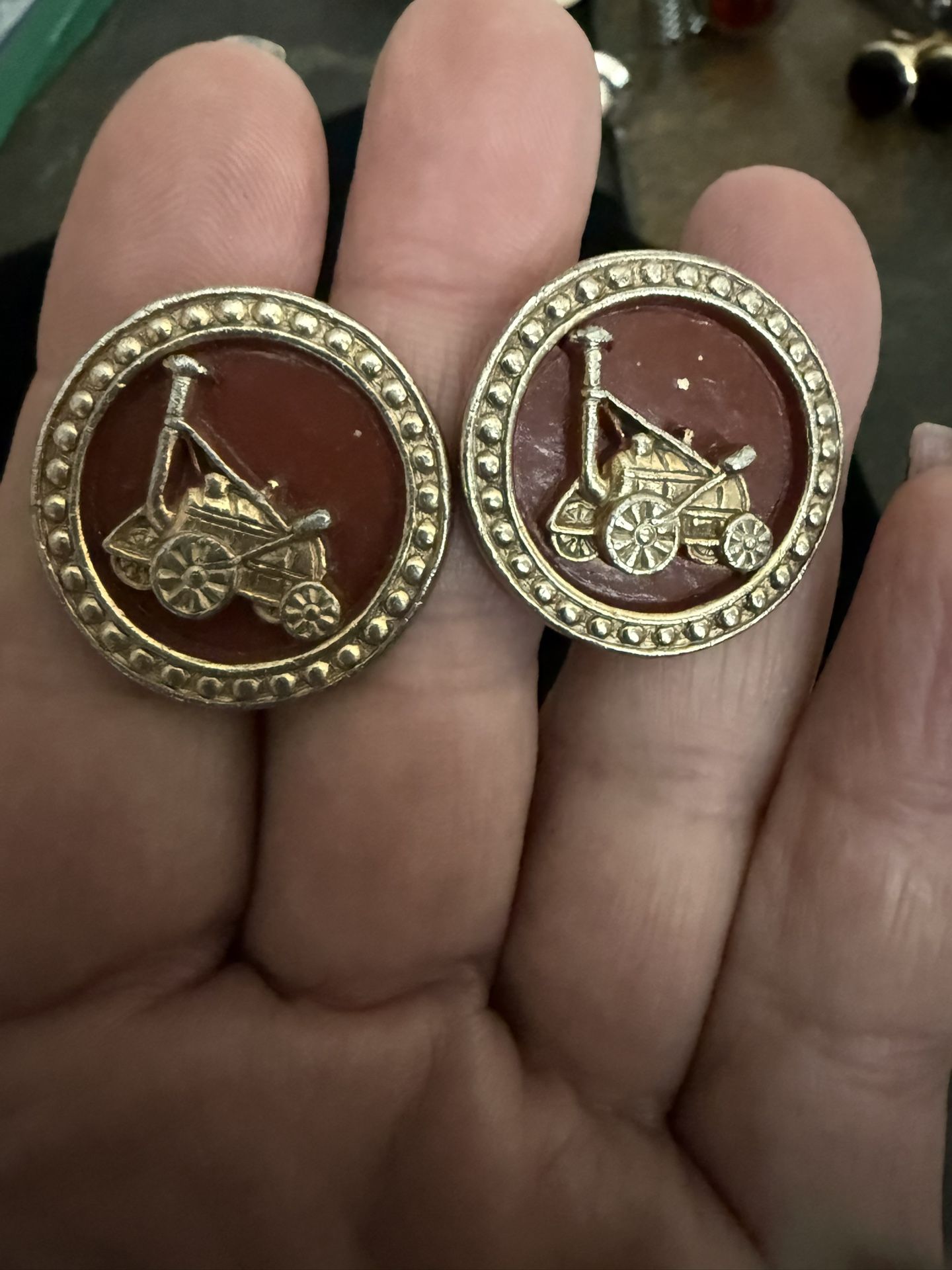 Rare 1940-50’s Anson Old Portable Steam Engine Cuff Links