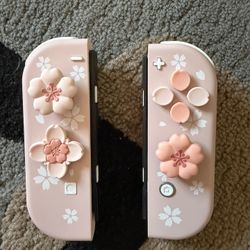 Nintendo Switch Custom Joy Cons Pink Sakura Cherry Blossom