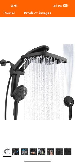 Rain Shower Head with Handheld High Pressure rainfall Shower Heads with Handheld Spray Combo Adjustable one-piece stand daul shower head Built-in Magn