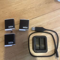 3 GoPro Batteries And Charger