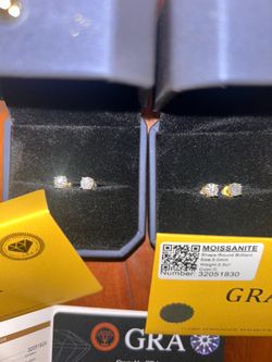 VVS1 925 Silver 14k Gold Moissanite Earrings