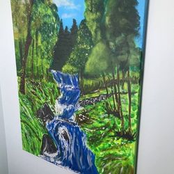Painting "Waterfall in the forest"
