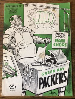 1961 Los Angeles Rams vs Green Bay Packers Program