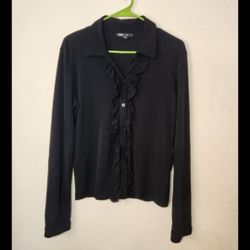 Rare Vintage 90's Black DKNY Women's
Blouse/Button Up. Size Large