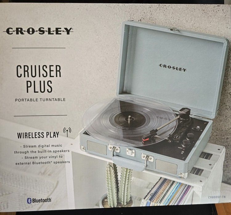 New Crosley Vinyl Record Player Turntable & Bluetooth Stereo Speaker