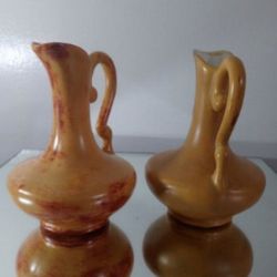 SIGNED POTTERY ART - VASE / EWER - PITCHER SET 7"×5"