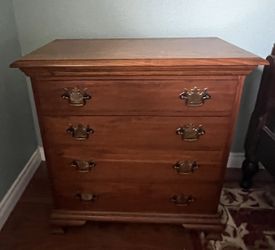 4 Drawer Oak Side Table