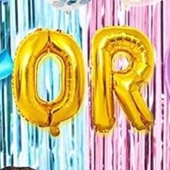 Gender Reveal Foil Balloons Banner