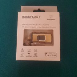 Easyflash 3 in 1 Multi Functions USB Flash Drive iPhone iPad Android 256GB  Gold