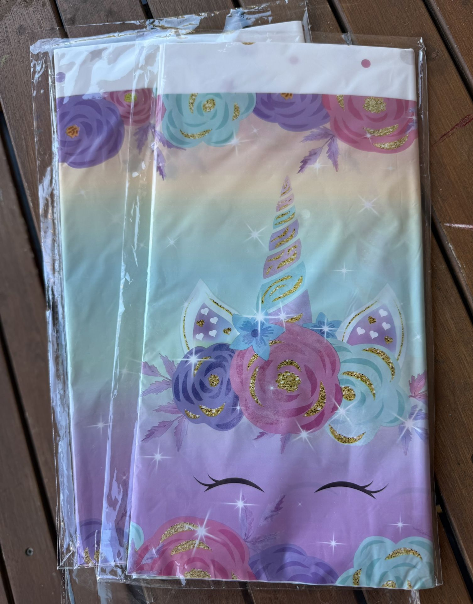 New 2 Piece unicorn tablecloths Tablecloth Table Cover