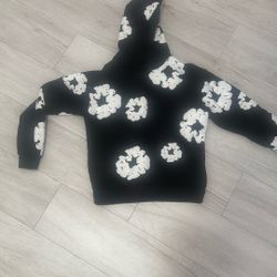 black denim tear hoodie 