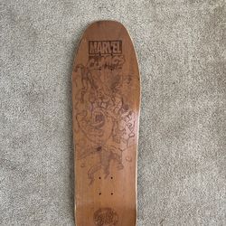 Santa Cruz 30th Anniversary x Marvel Wood Engraved Skateboard Deck