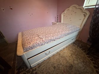 Twin Bedframe w/ Trundle & Side Tables