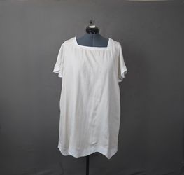 Sugarlips Curve Mini Dress XL Cream Scallop Lace Up Pockets NWT Plus Size