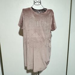  Juicy Couture blush velvet logo lounge shirt size M