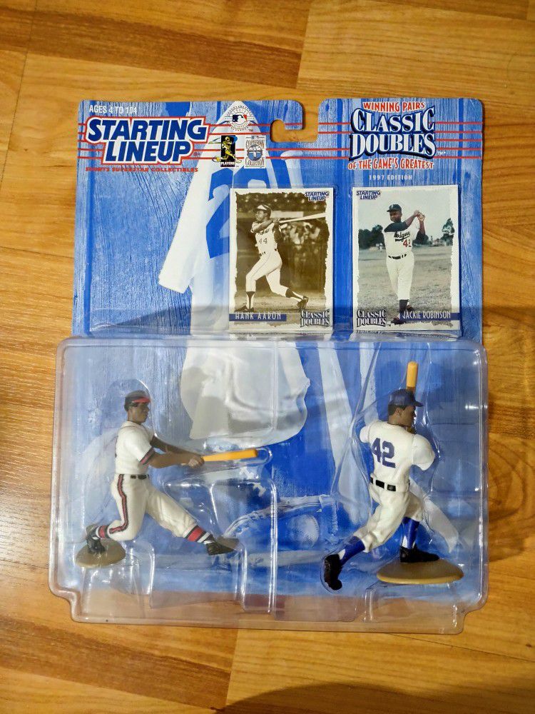 1997 Starting Lineup Classic Doubles Hank Aaron & Jackie Robinson 
