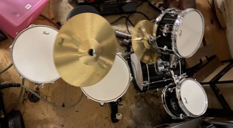 Pearl RSJ465C/C31 Roadshow Jr. 5pc Drum Set with Hardware, Cymbals - Jet Black