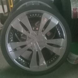 New Set Of 4 Rims, 6 Tires 